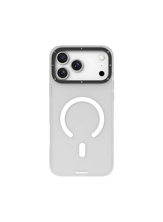 YOUNG KIT Youngkit Hidden Sand Series Magnetic Matte Texture For iPhone 17 Pro - Misty White - Image 1